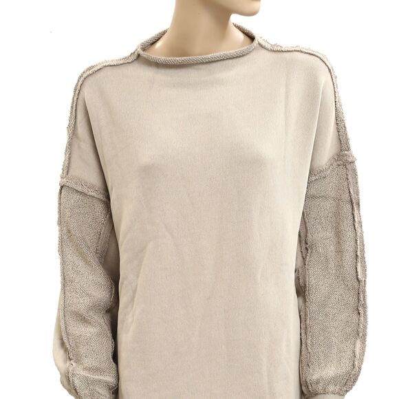 Free People We The Free Romy Roll Neck Sweatshirt Pullover Top Cotton S 283683 - Picture 2 of 5